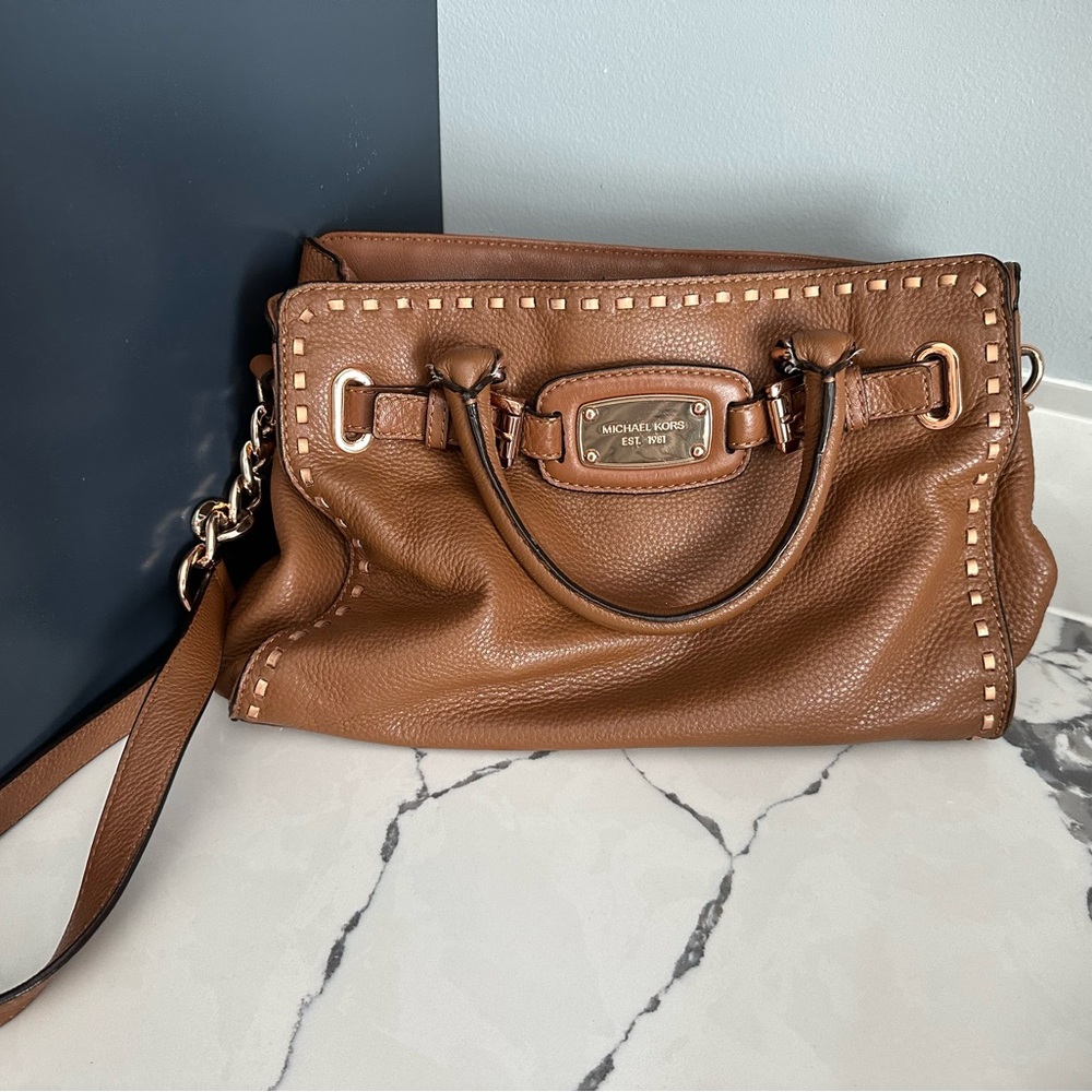 Michael Kors Brown Studded Shoulder Bag